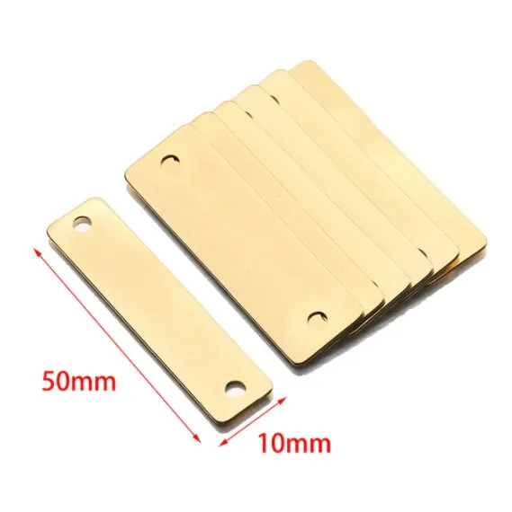 30 Pcs Custom Connector Charms, ,Personalized  Black Silver Gold Rectangle Connector Charm, Laser Engraved, DIY Centerpiece Bar Jewelry
