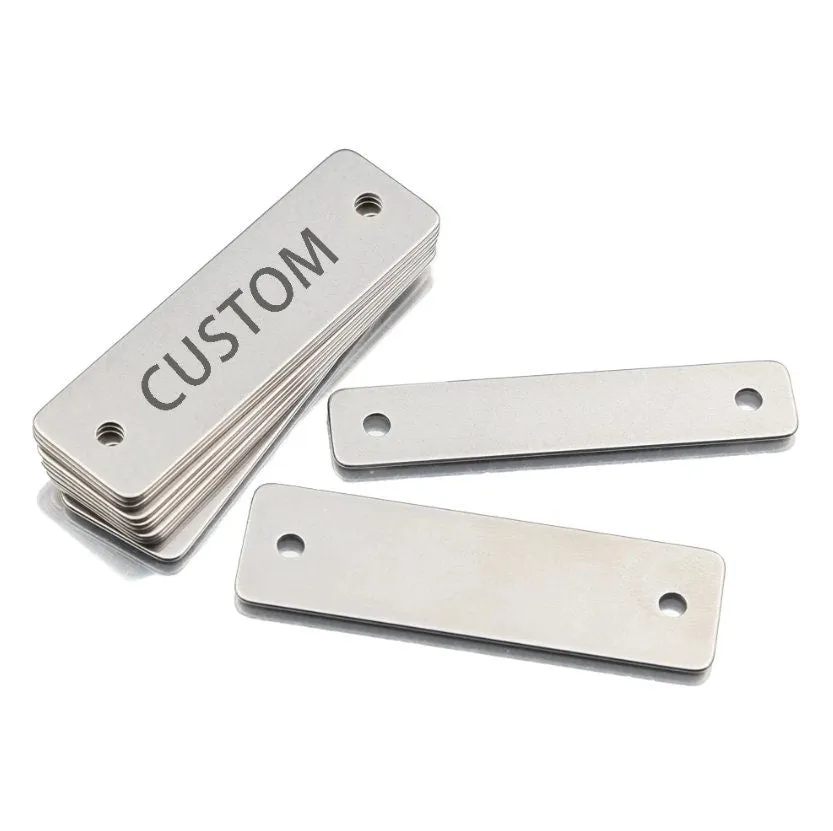 30 Pcs Custom Connector Charms, ,Personalized  Black Silver Gold Rectangle Connector Charm, Laser Engraved, DIY Centerpiece Bar Jewelry