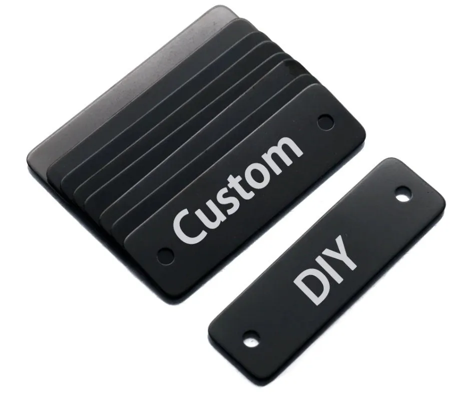 30 Pcs Custom Connector Charms, ,Personalized  Black Silver Gold Rectangle Connector Charm, Laser Engraved, DIY Centerpiece Bar Jewelry