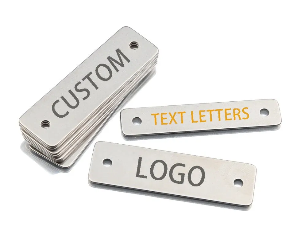 30 Pcs Custom Connector Charms, ,Personalized  Black Silver Gold Rectangle Connector Charm, Laser Engraved, DIY Centerpiece Bar Jewelry