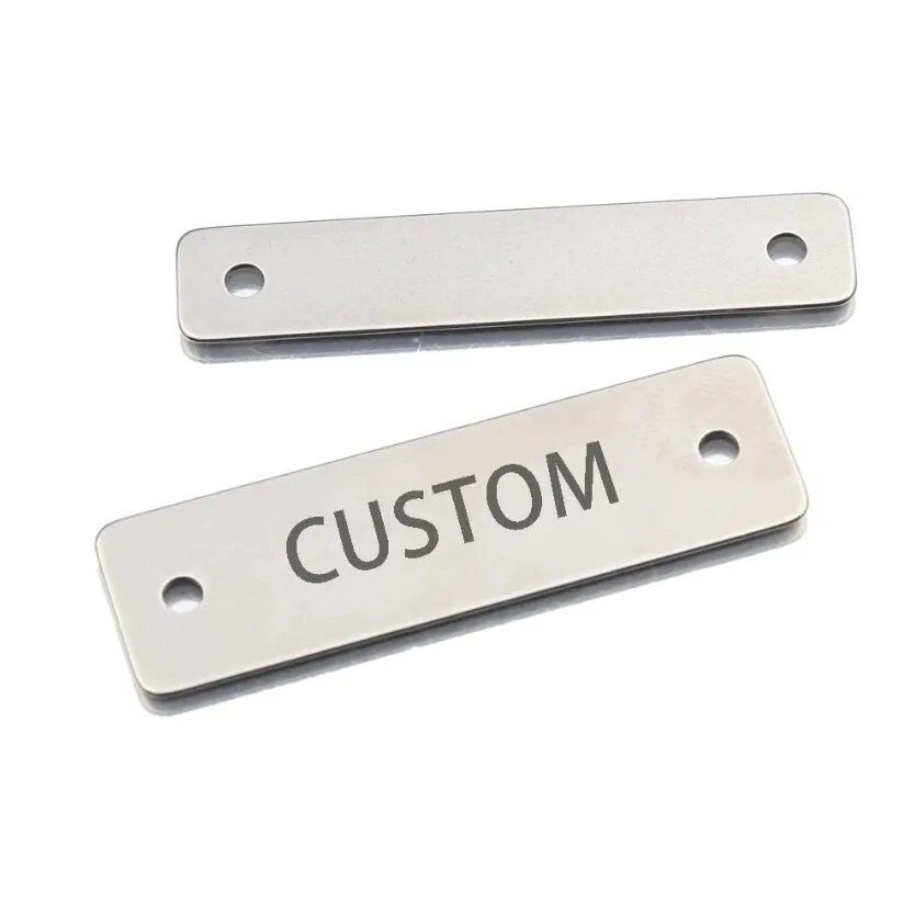 30 Pcs Custom Connector Charms, ,Personalized  Black Silver Gold Rectangle Connector Charm, Laser Engraved, DIY Centerpiece Bar Jewelry