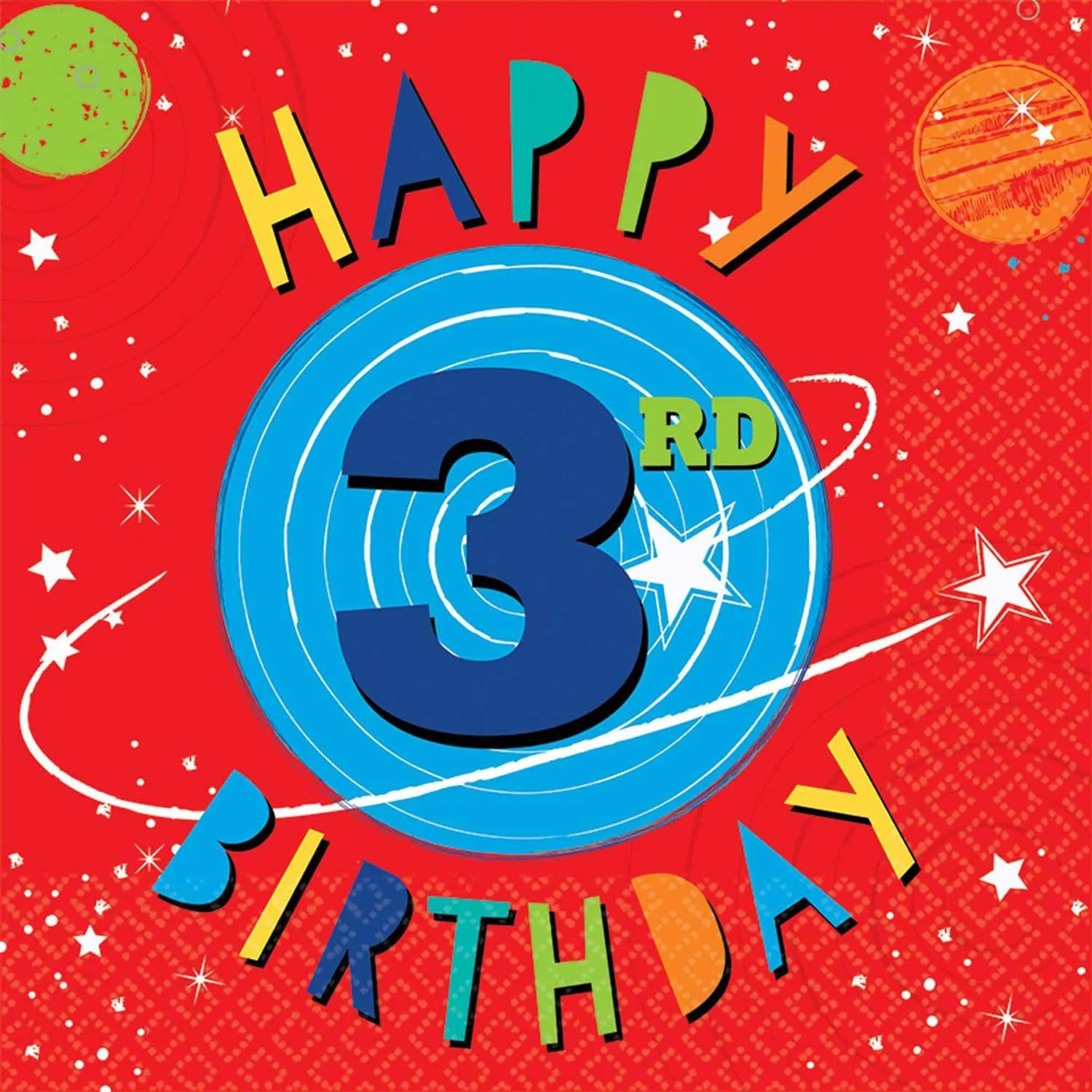 3rd Birthday Blast Off Party Kit For 16 People