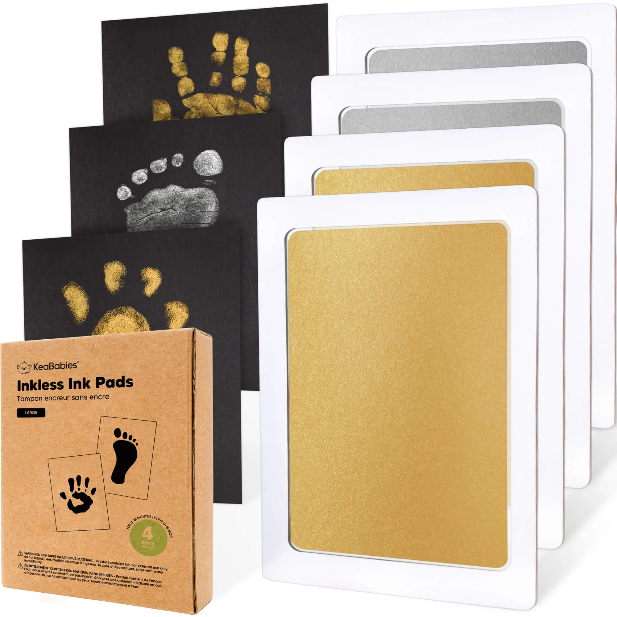4-Pack Inkless Ink Pads (Gold/Silver)