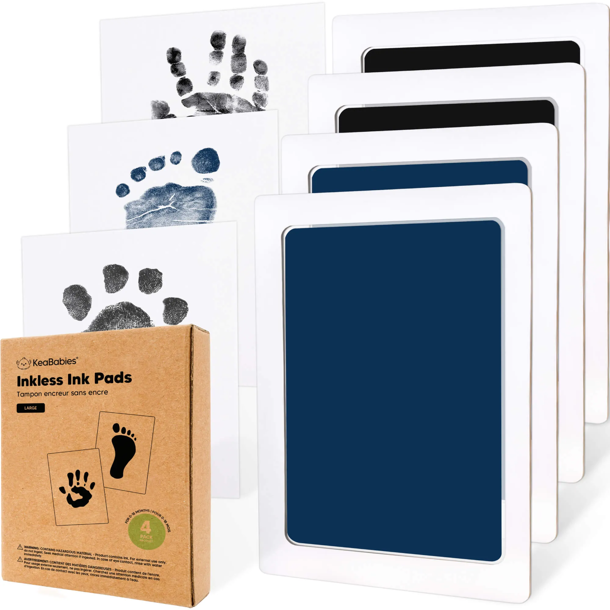 4-Pack Inkless Ink Pads (Jet/Navy)