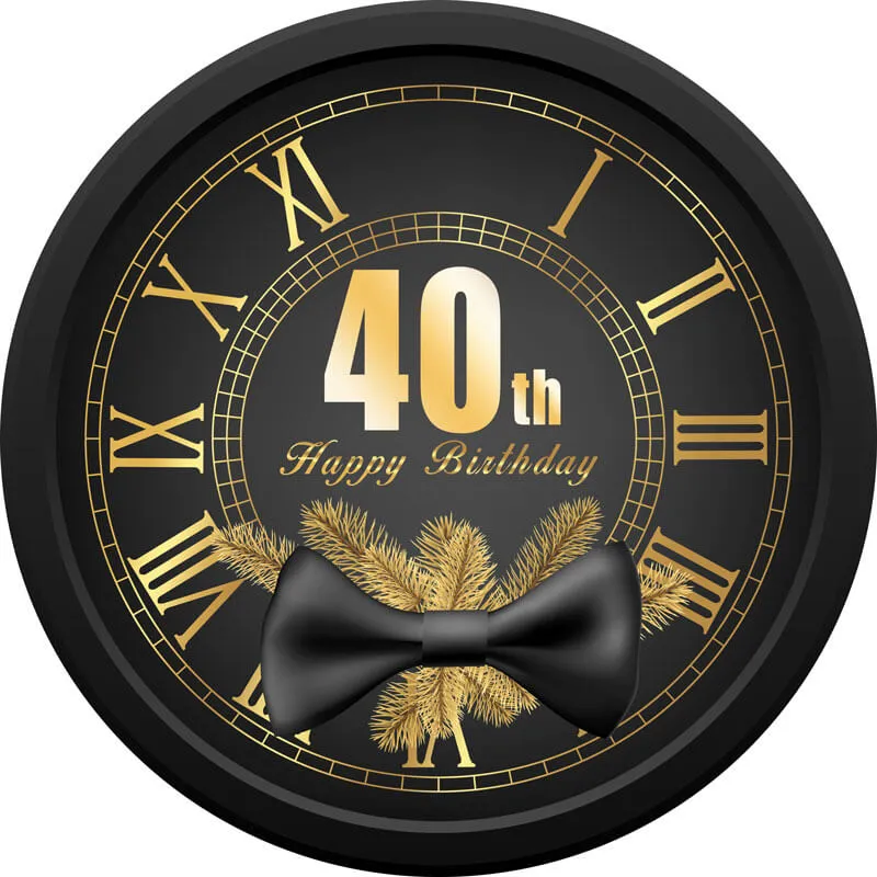 40th Birthday Round Backdrop Circle Backdrop for Men's Birthday Party Decoration