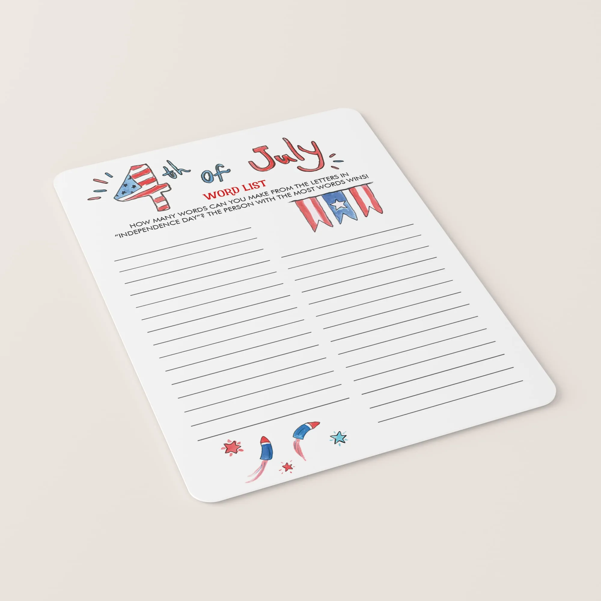 4th of July BBQ Games Bundle Instant Download