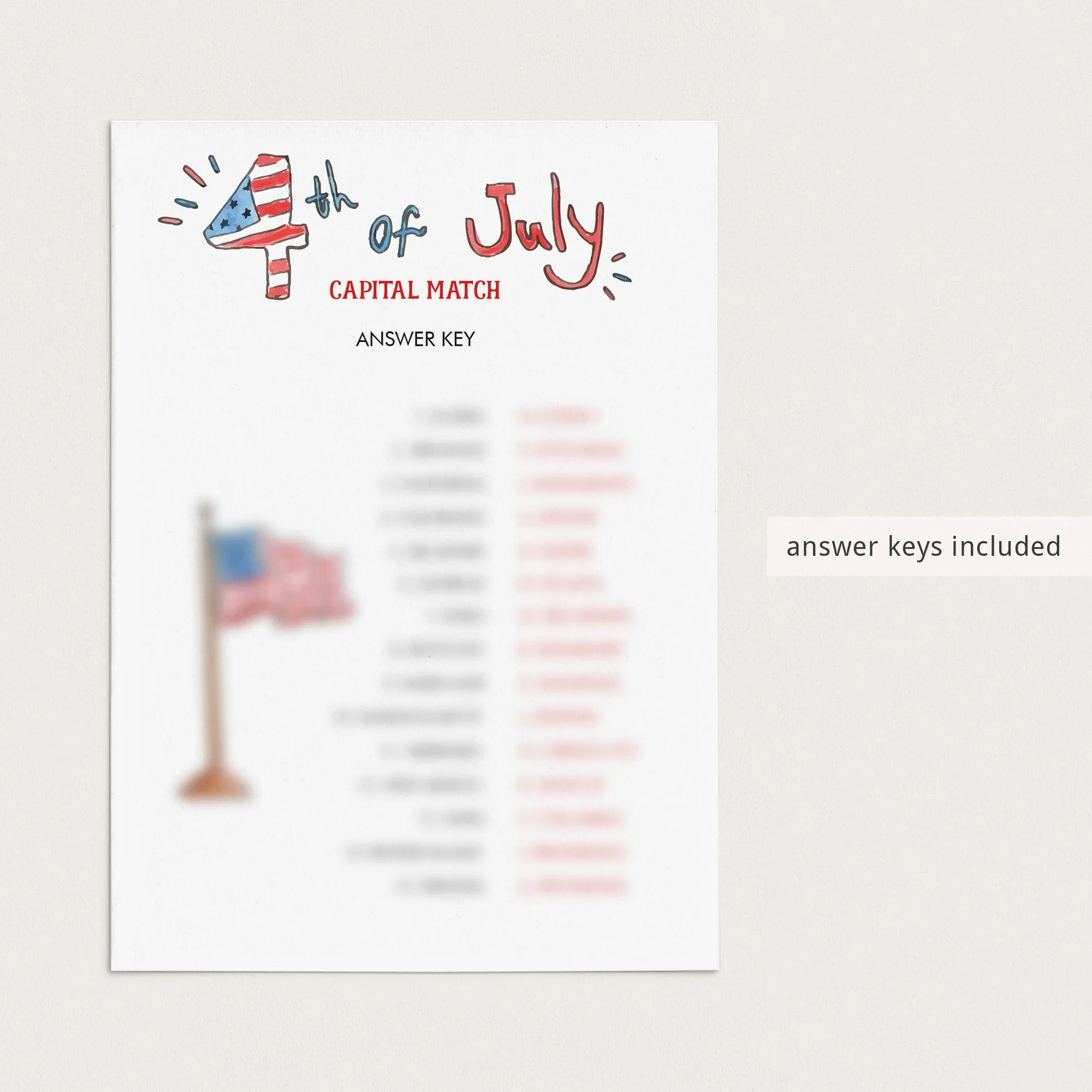 4th of July BBQ Games Bundle Instant Download