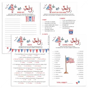 4th of July BBQ Games Bundle Instant Download