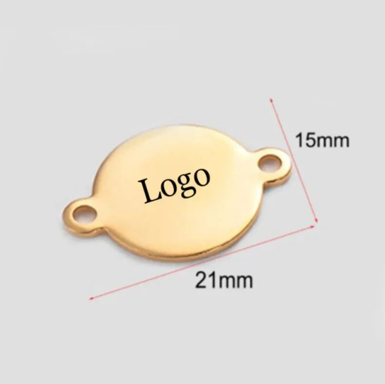 50 Pcs Custom Connector Charms,, Personalized Rectangle Connector Charm, Stainless Steel Silver Laser Engraved, DIY Centerpiece Bar Jewelry