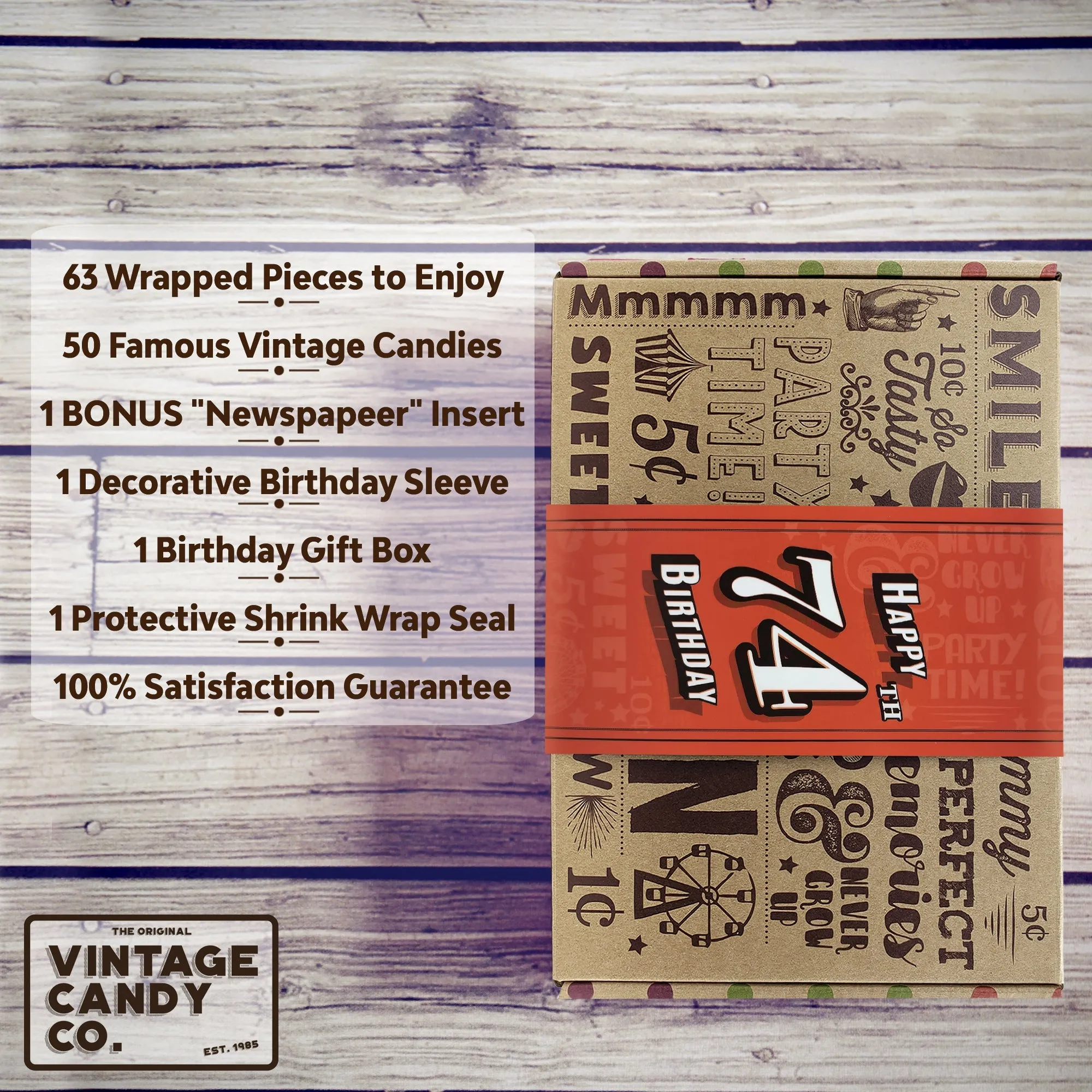 74th Birthday Retro Candy Gift