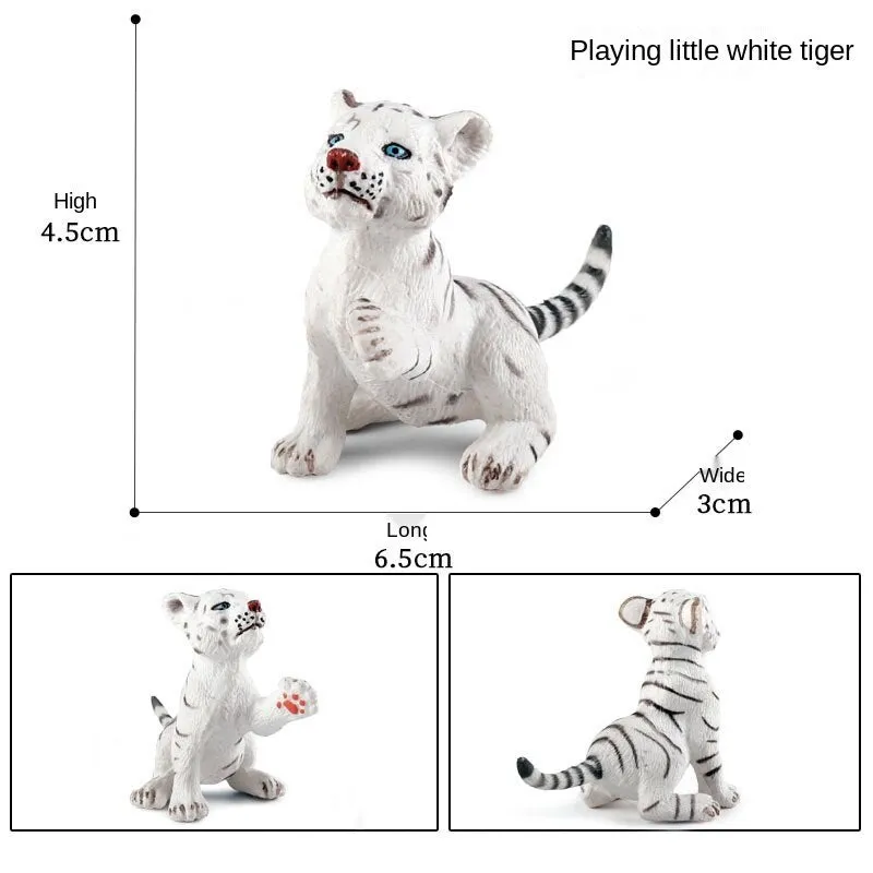 African Wild Simulation Animals Tiger Lion Snow Leopard Action Figure PVC Miniature Model Education Cognitive Collection Toys