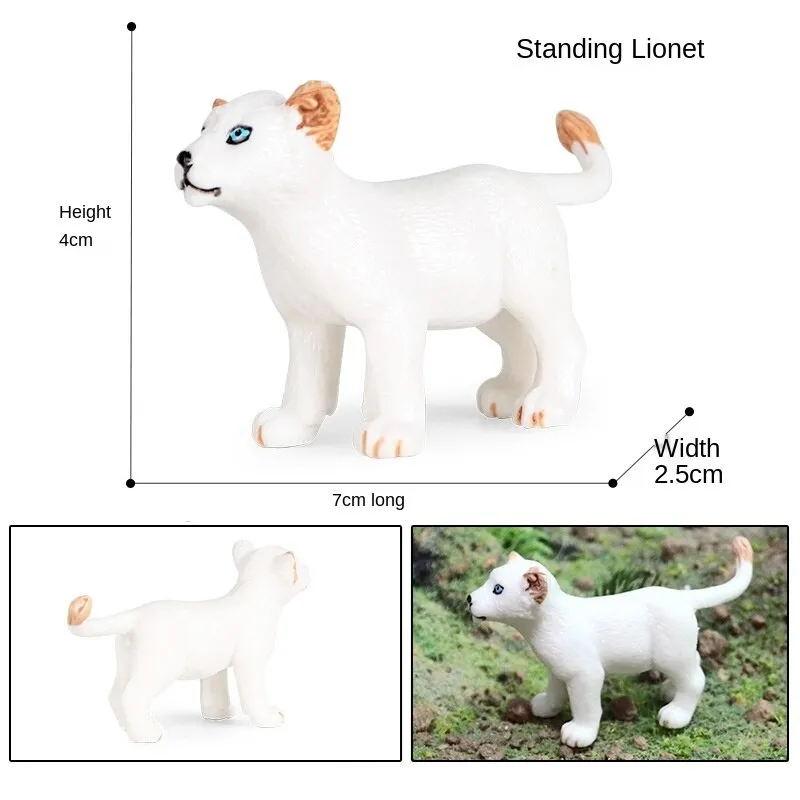 African Wild Simulation Animals Tiger Lion Snow Leopard Action Figure PVC Miniature Model Education Cognitive Collection Toys