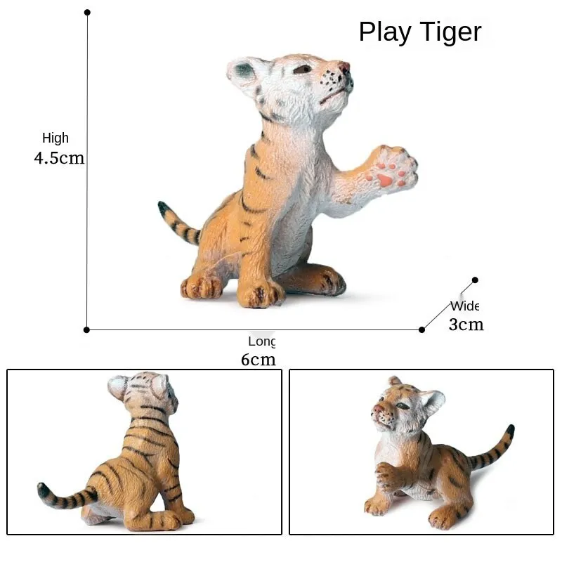 African Wild Simulation Animals Tiger Lion Snow Leopard Action Figure PVC Miniature Model Education Cognitive Collection Toys
