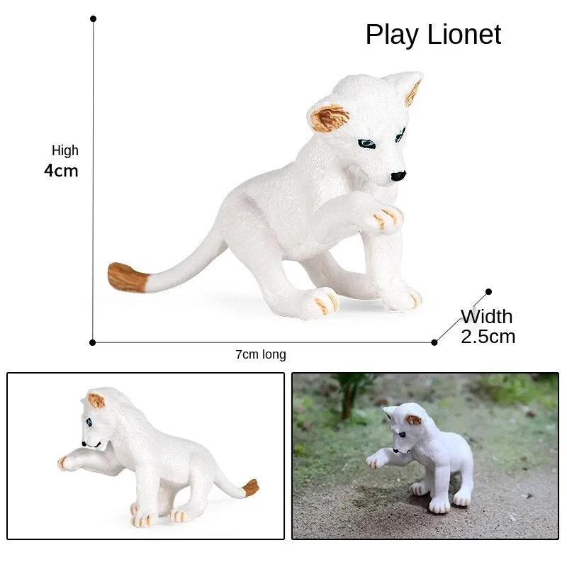 African Wild Simulation Animals Tiger Lion Snow Leopard Action Figure PVC Miniature Model Education Cognitive Collection Toys