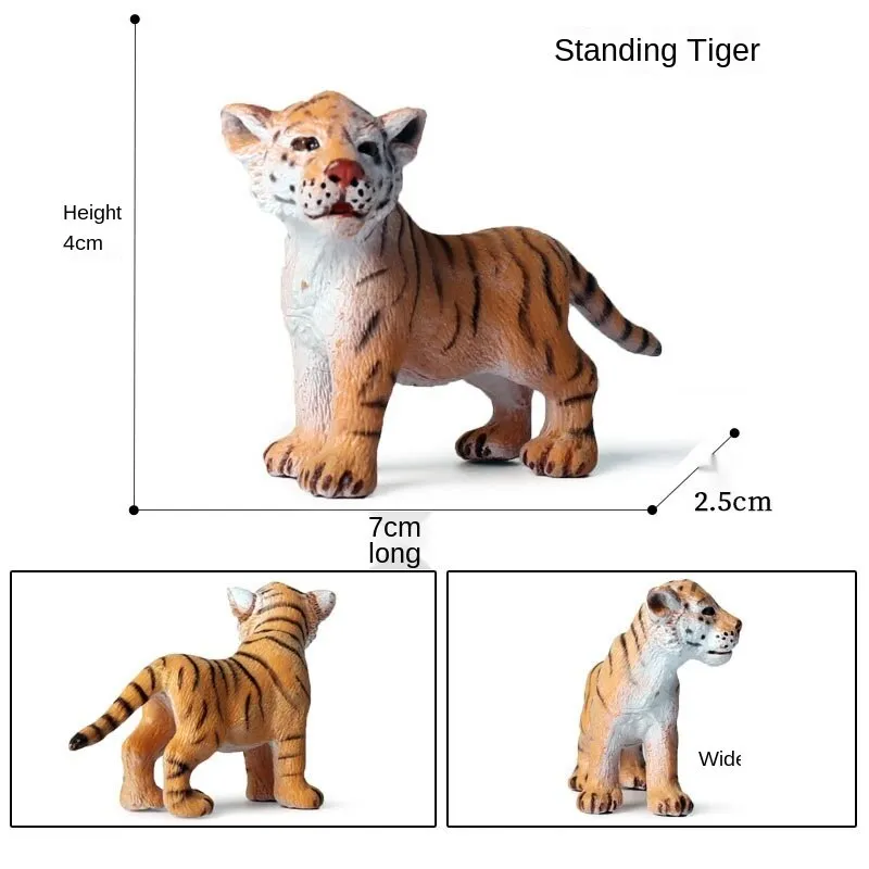 African Wild Simulation Animals Tiger Lion Snow Leopard Action Figure PVC Miniature Model Education Cognitive Collection Toys