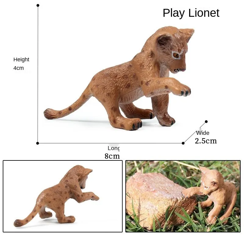 African Wild Simulation Animals Tiger Lion Snow Leopard Action Figure PVC Miniature Model Education Cognitive Collection Toys