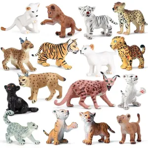 African Wild Simulation Animals Tiger Lion Snow Leopard Action Figure PVC Miniature Model Education Cognitive Collection Toys