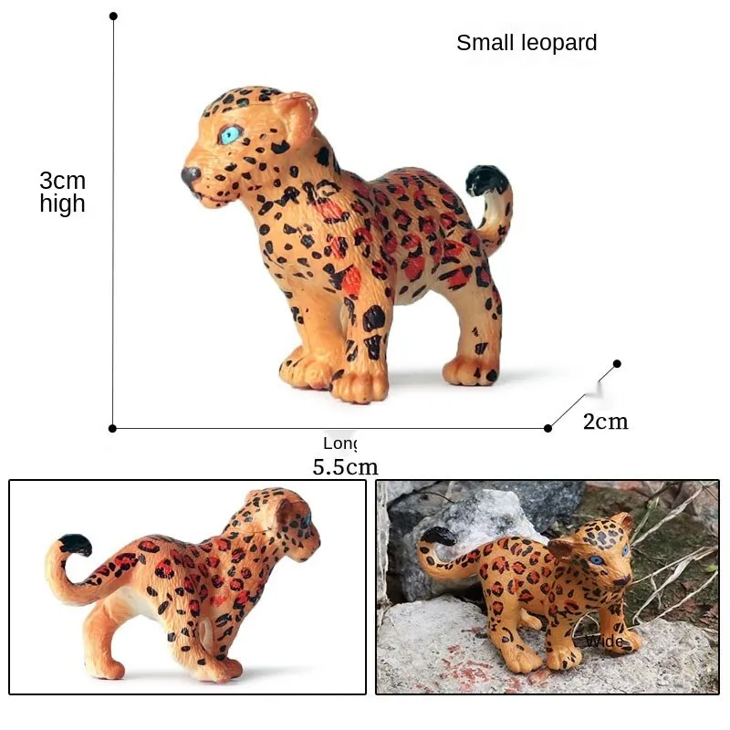 African Wild Simulation Animals Tiger Lion Snow Leopard Action Figure PVC Miniature Model Education Cognitive Collection Toys