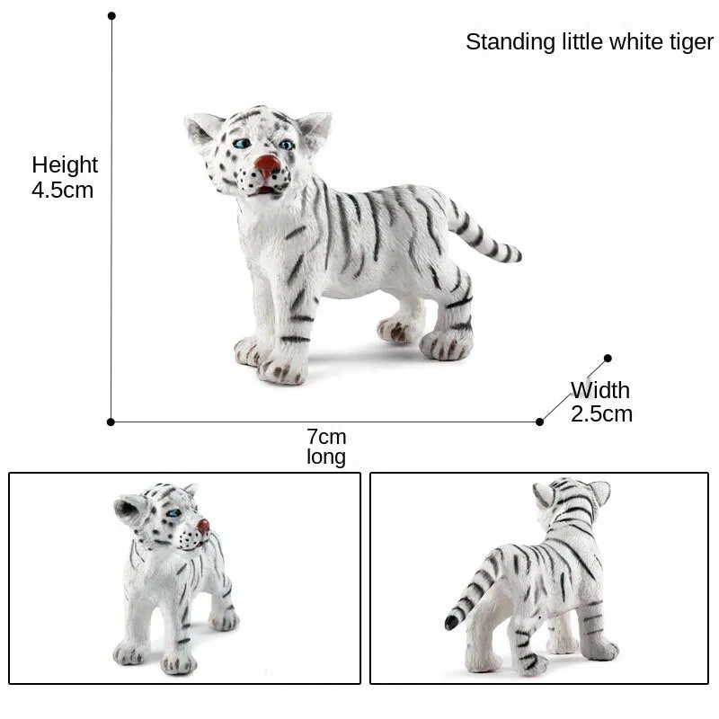 African Wild Simulation Animals Tiger Lion Snow Leopard Action Figure PVC Miniature Model Education Cognitive Collection Toys
