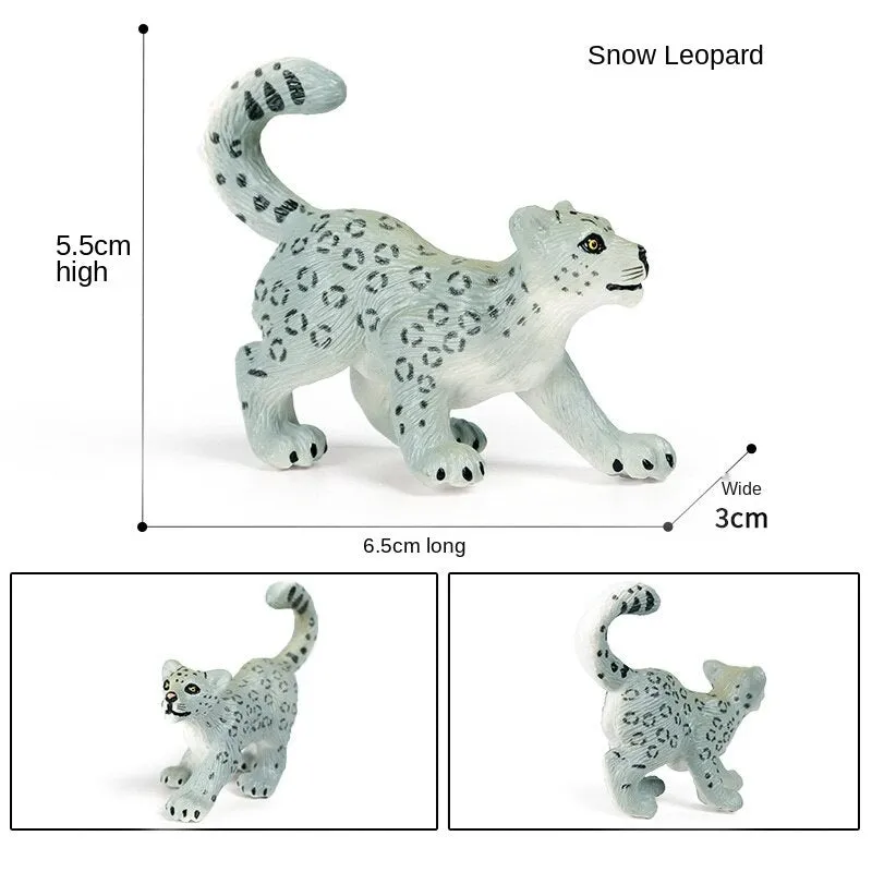 African Wild Simulation Animals Tiger Lion Snow Leopard Action Figure PVC Miniature Model Education Cognitive Collection Toys