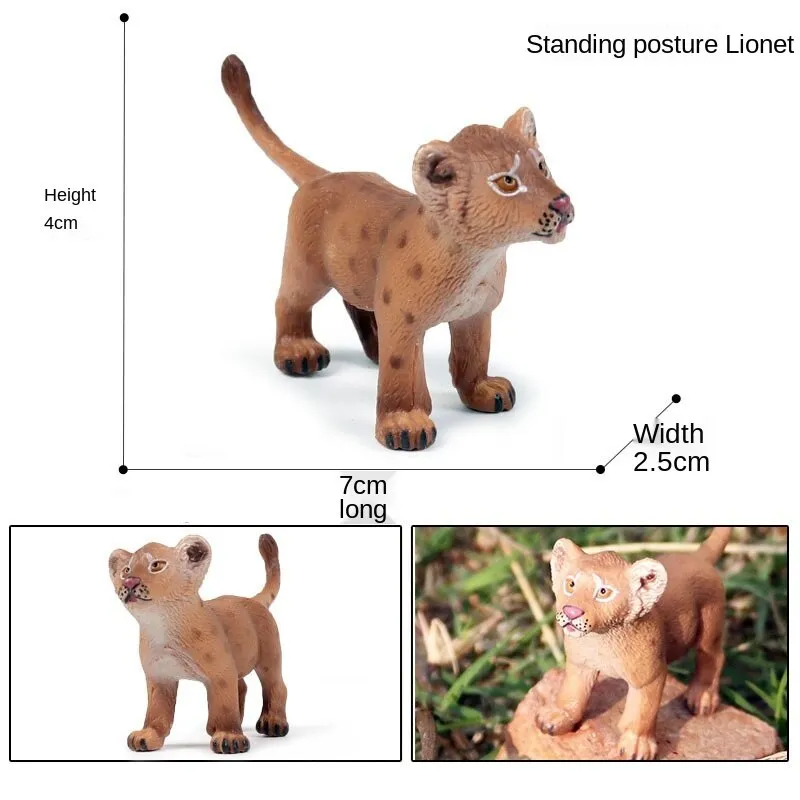 African Wild Simulation Animals Tiger Lion Snow Leopard Action Figure PVC Miniature Model Education Cognitive Collection Toys