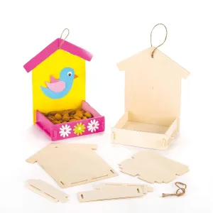 American Elm Pack of 3 Wooden Bird Feeder Kits, Bird Feeder Decorate for Kids Arts and Crafts MDF Craft for Kids