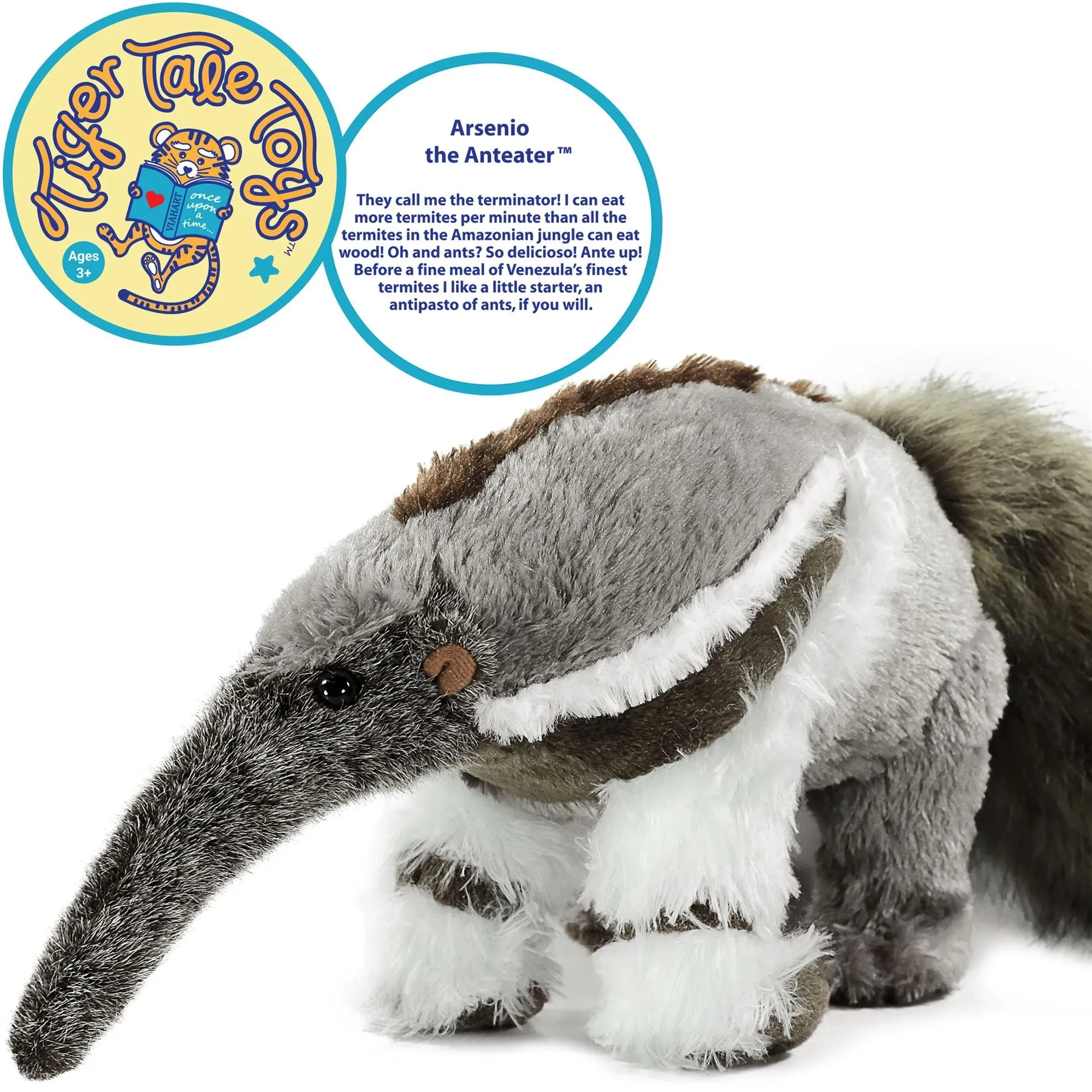 Arsenio The Anteater | 18 Inch Stuffed Animal Plush | By TigerHart Toys