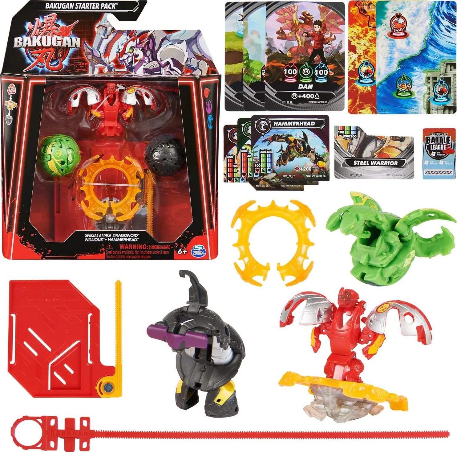 Bakugan Starter 3-Pack Special Attack Dragonoid, Nillious, Hammerhead
