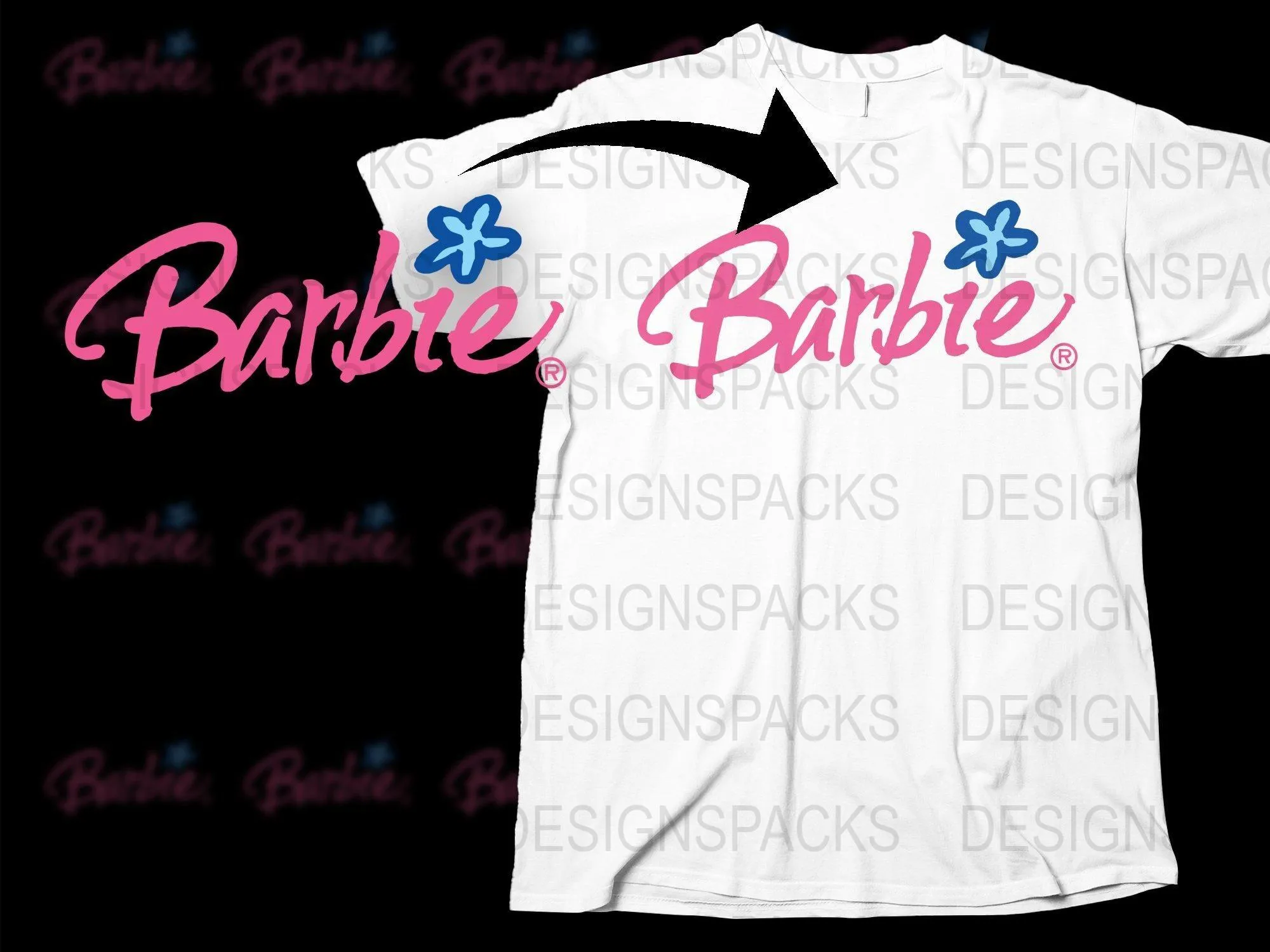 Barbie Retro Logo Exclusive Png Digital Download