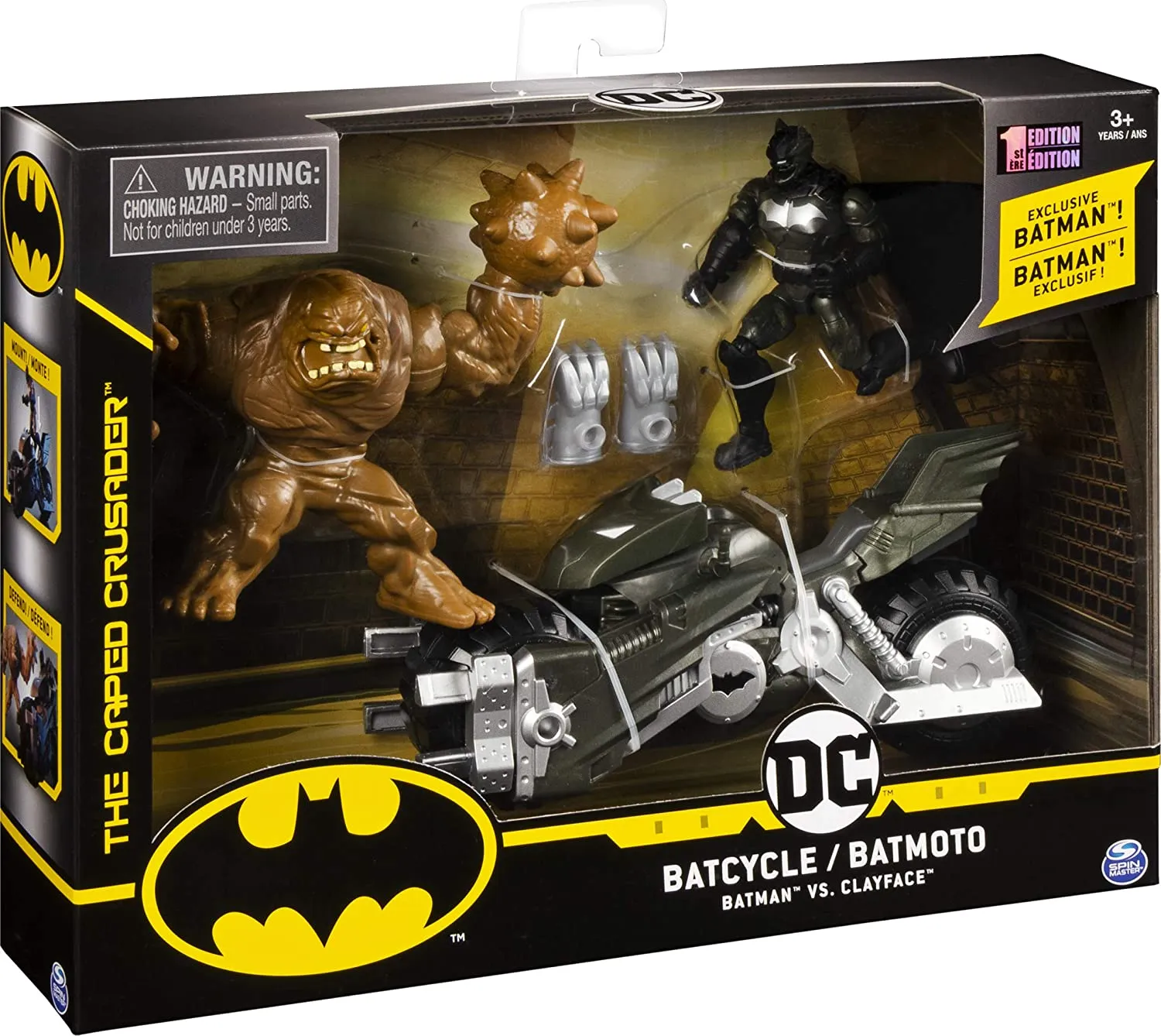 BATMAN Batcycle Vehicle with Exclusive and Clayface 4-Inch Action Figures