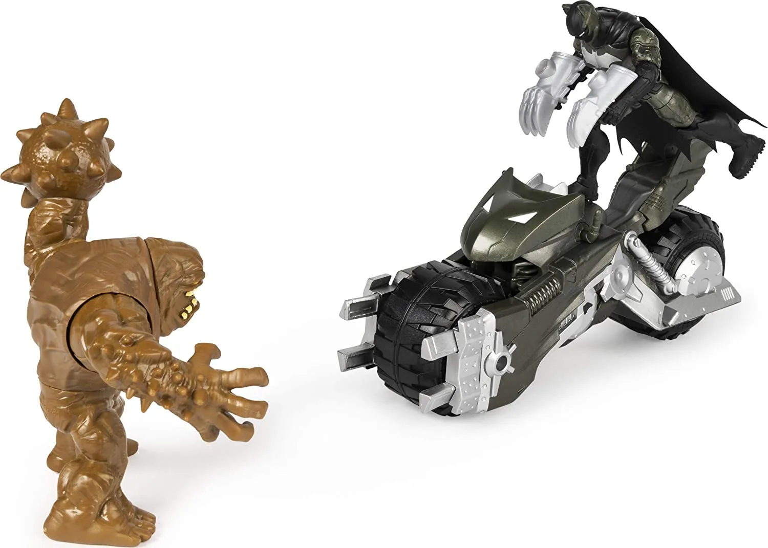BATMAN Batcycle Vehicle with Exclusive and Clayface 4-Inch Action Figures