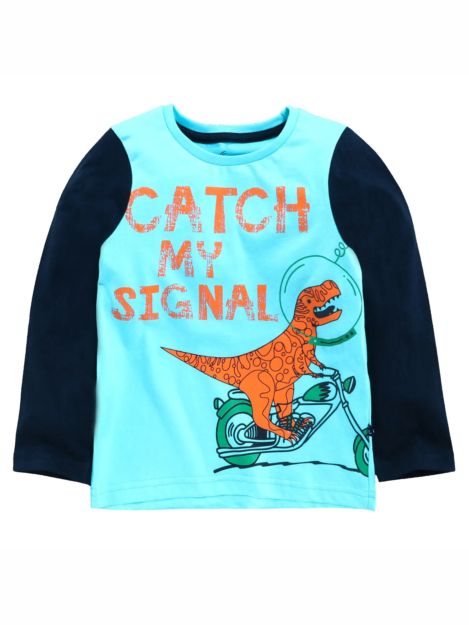 Boys Cotton T-Shirt with Print & Solid Pyjama Sets