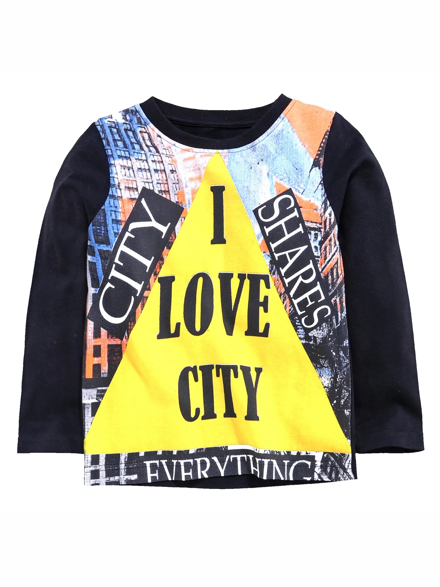 Boys Cotton T-Shirt with Print & Solid Pyjama Sets