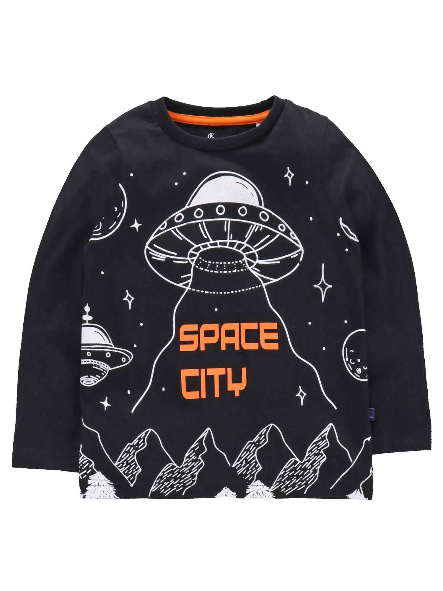 Boys Cotton T-Shirt with Print & Solid Pyjama Sets