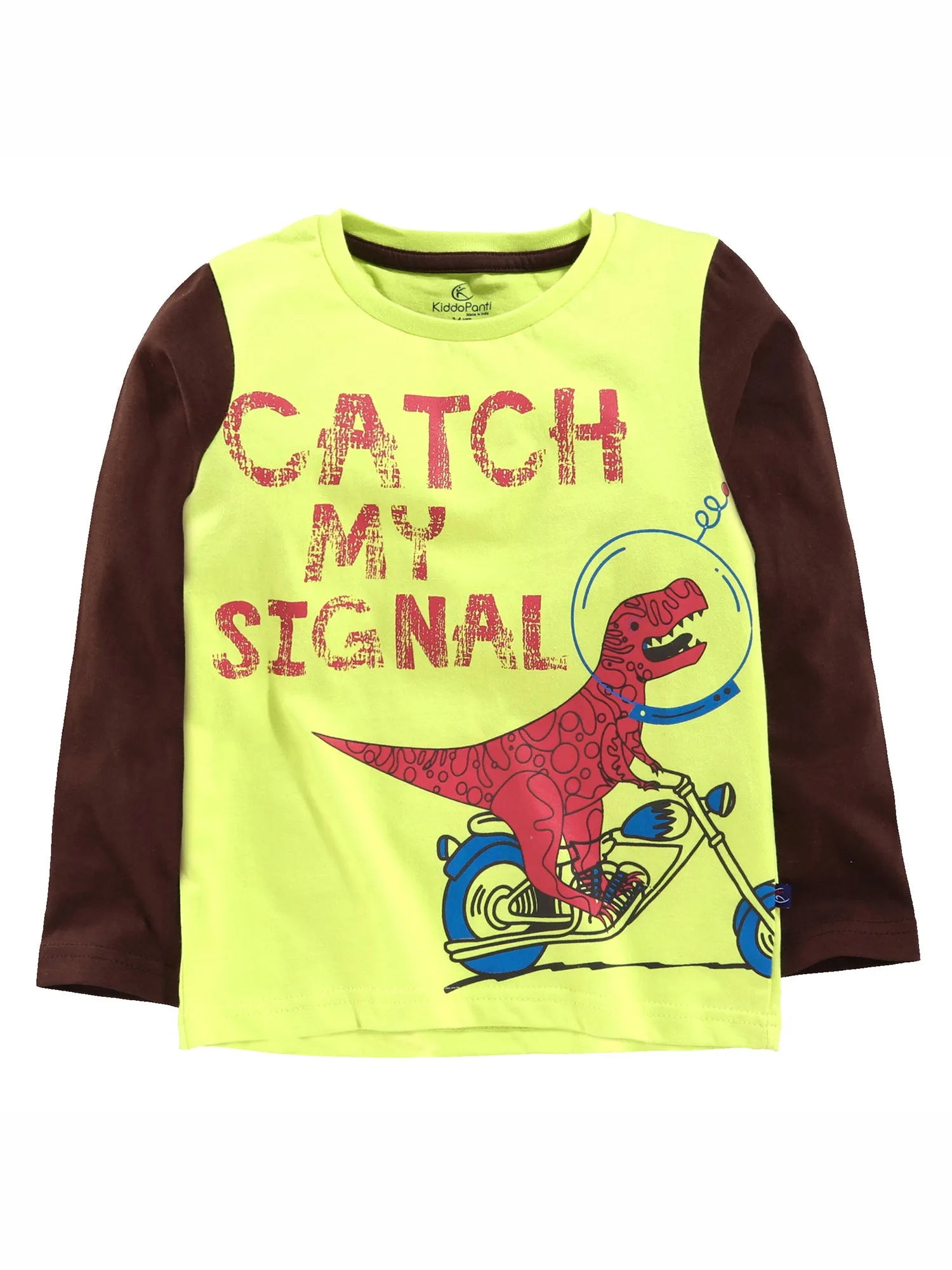 Boys Cotton T-Shirt with Print & Solid Pyjama Sets