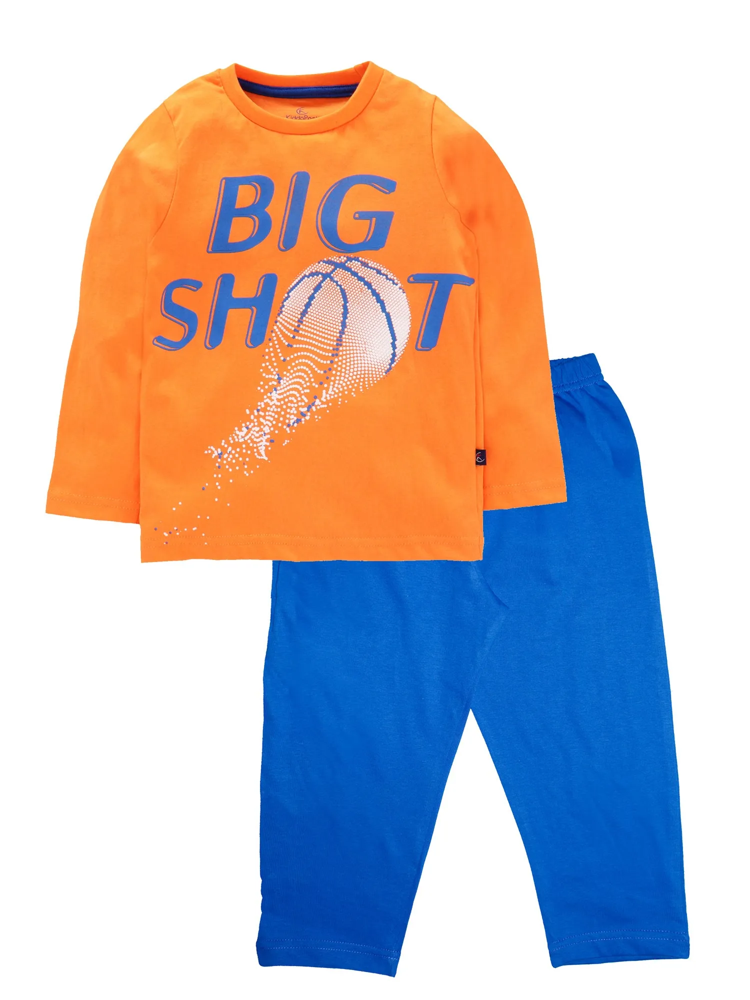 Boys Cotton T-Shirt with Print & Solid Pyjama Sets