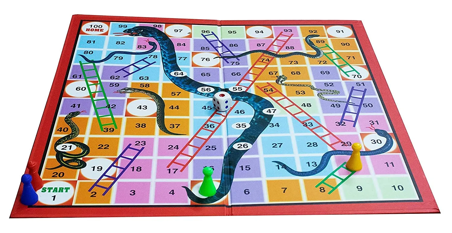 EKTA 4 in 1 Family Strategy Board Games | Tambola, Chess, Ludo and Snakes & Ladders Educational Family Games | Fun & Strategy Games Multicolor for 2 years or above