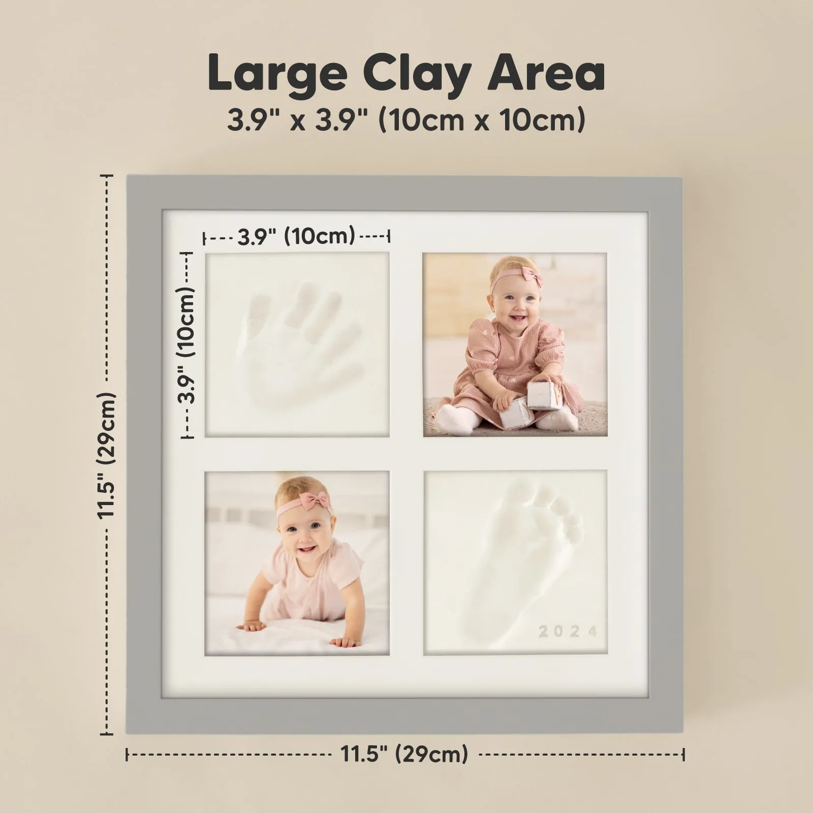 Ever Baby Hand & Footprint Keepsake Frame (Cloud Gray)