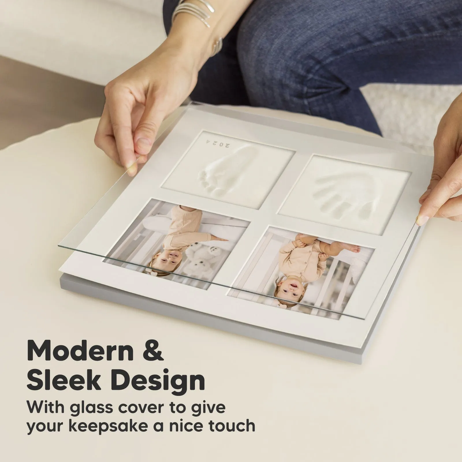 Ever Baby Hand & Footprint Keepsake Frame (Cloud Gray)