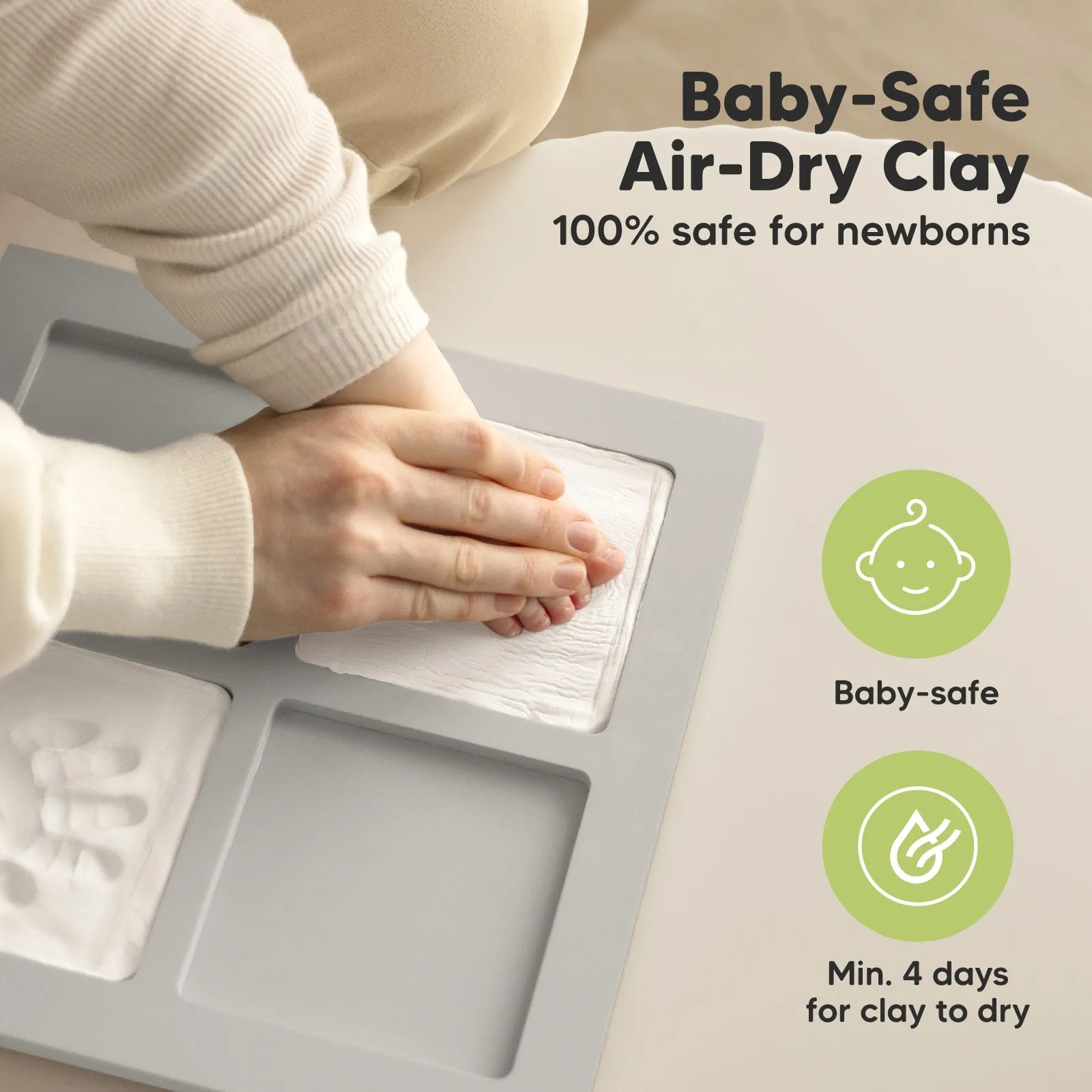 Ever Baby Hand & Footprint Keepsake Frame (Cloud Gray)