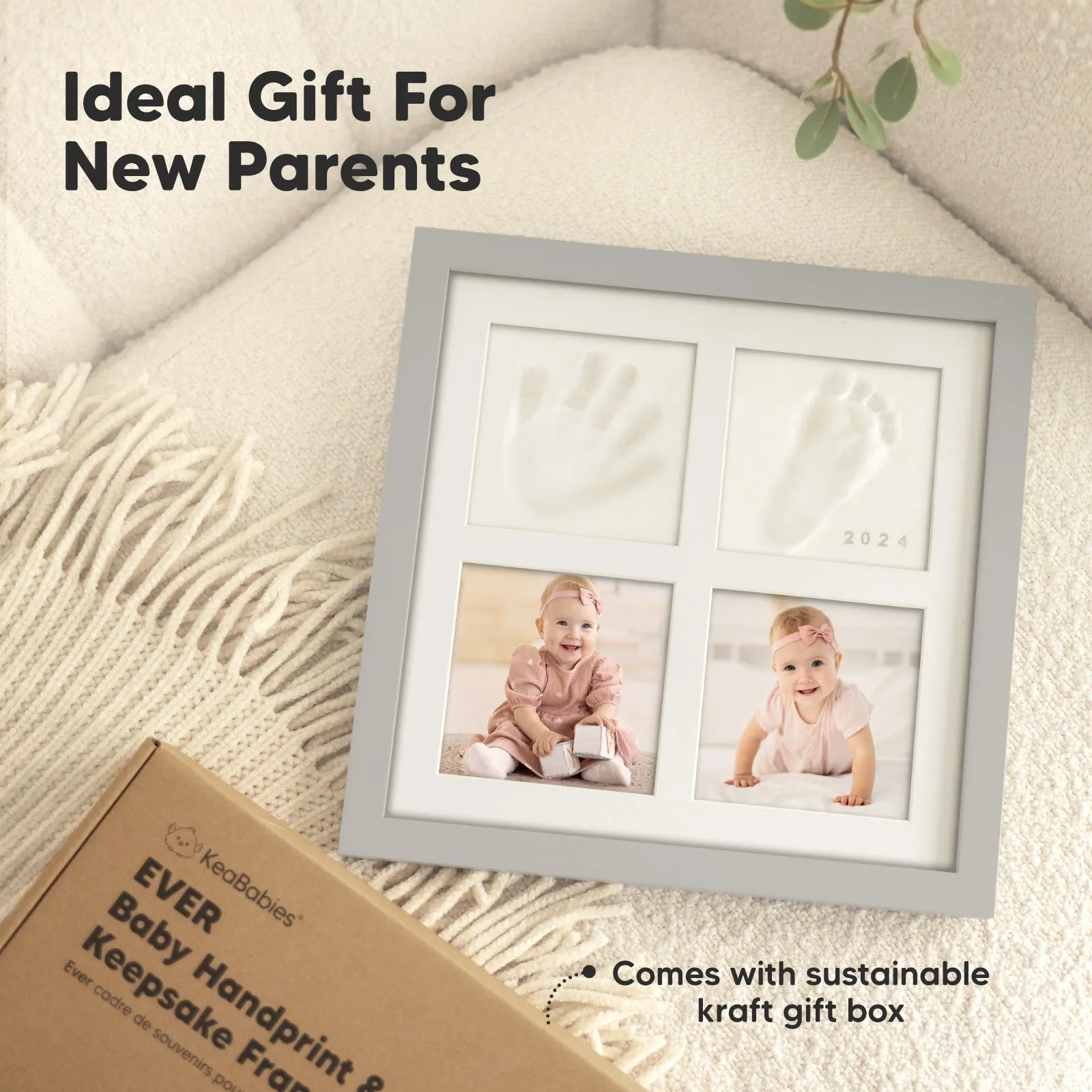 Ever Baby Hand & Footprint Keepsake Frame (Cloud Gray)