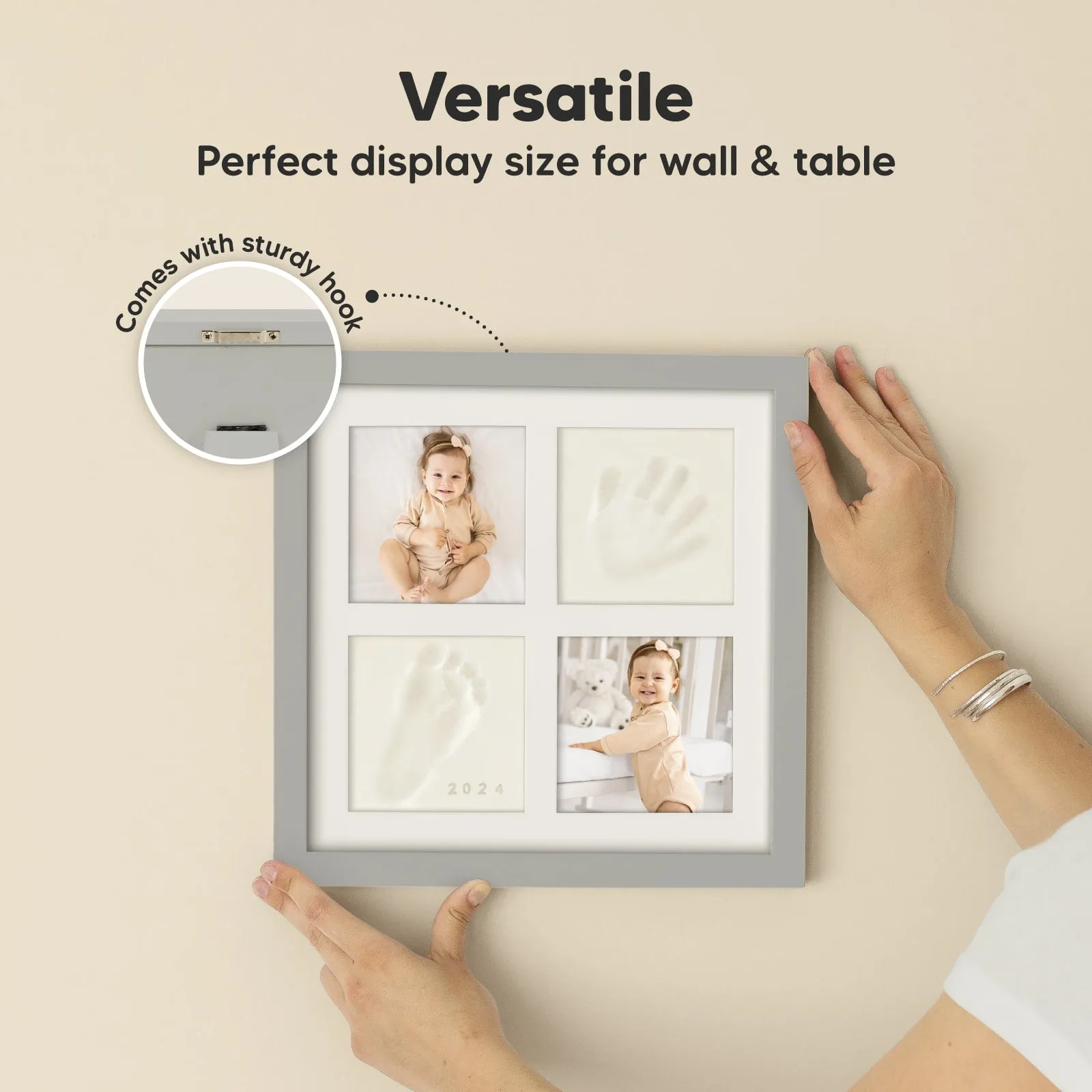 Ever Baby Hand & Footprint Keepsake Frame (Cloud Gray)
