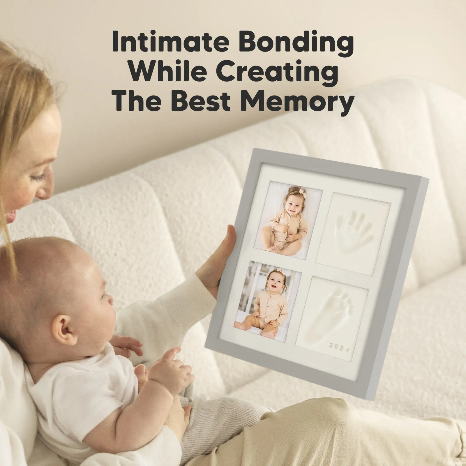 Ever Baby Hand & Footprint Keepsake Frame (Cloud Gray)