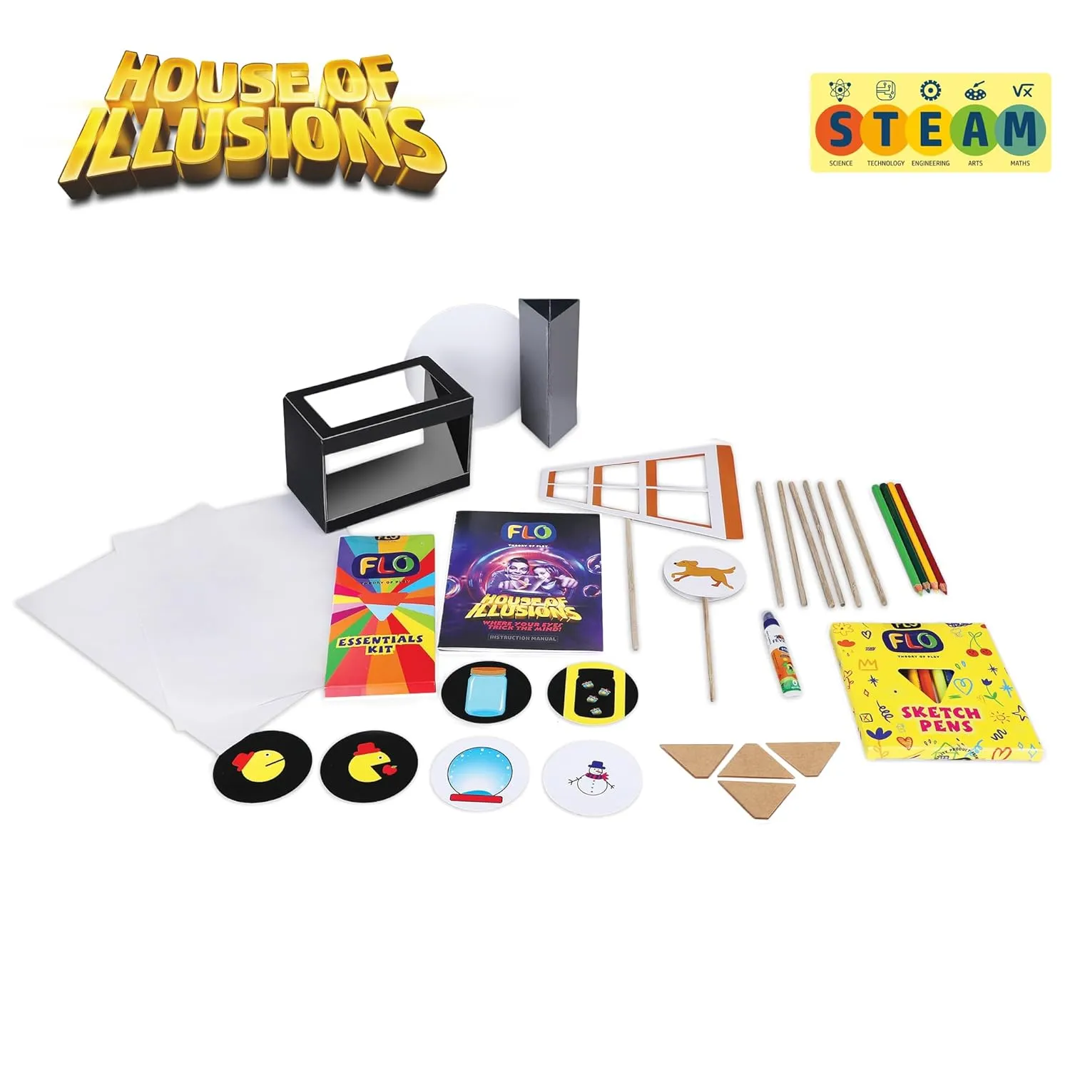 FLO Toys Steam House Of Illusions All In One Creative Fun Board Game For Kids Ages 8 