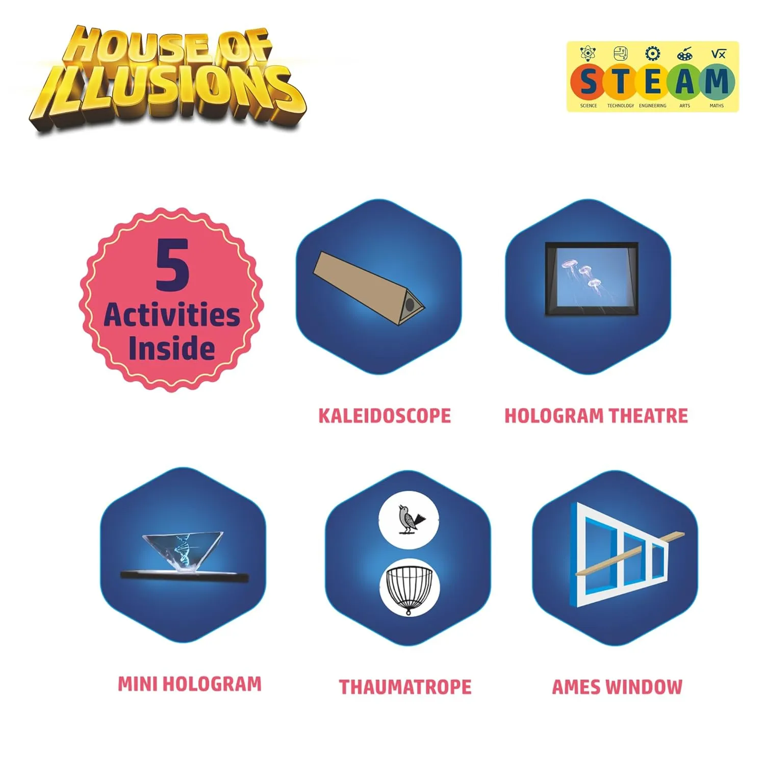 FLO Toys Steam House Of Illusions All In One Creative Fun Board Game For Kids Ages 8 