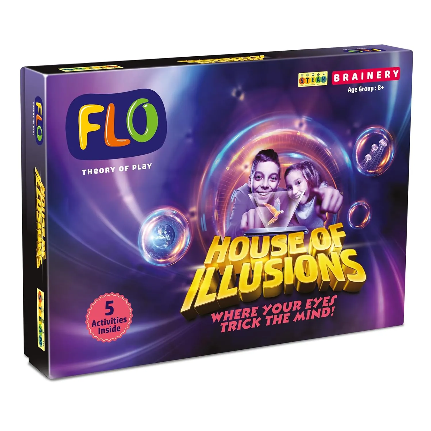 FLO Toys Steam House Of Illusions All In One Creative Fun Board Game For Kids Ages 8 