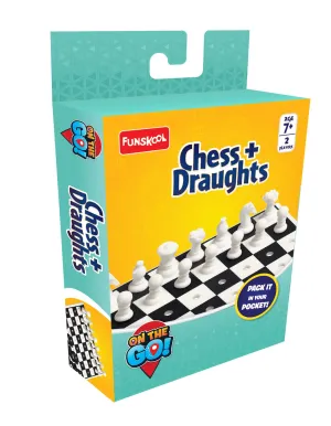 Funskool Games - Travel Chess & Draught, War & Strategy Game, Portable Classic Travel Games, Kids, Adults & Family,2 Players, 7 & Above,