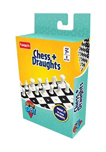 Funskool Games - Travel Chess & Draught, War & Strategy Game, Portable Classic Travel Games, Kids, Adults & Family,2 Players, 7 & Above,