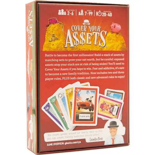 Grandpa Beck's Games Cover Your Assets | from The Creators of Skull King | Easy to Learn and Outrageously Fun for Kids, Teens, & Adults Alike | 2-6 Players Ages 7 