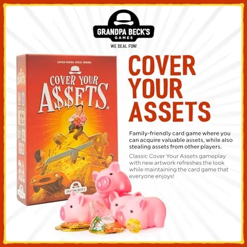 Grandpa Beck's Games Cover Your Assets | from The Creators of Skull King | Easy to Learn and Outrageously Fun for Kids, Teens, & Adults Alike | 2-6 Players Ages 7 